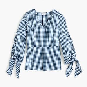 Universal Standard J.Crew Poplin Tie Sleeve Top